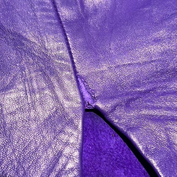 Vintage Firenze Santa Barbara genuine leather skirt Size 6 C26 - Picture 5 of 7